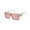 White With Pink Frame, variant on Retro Large Square Pilot Flat Top Sunglasses Mens Womens Mirror Lens