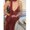 Burgundy, variant on Burgundy Polka Dot Choker Maxi Dress, Flowy Sundress With Deep V-Neck Open