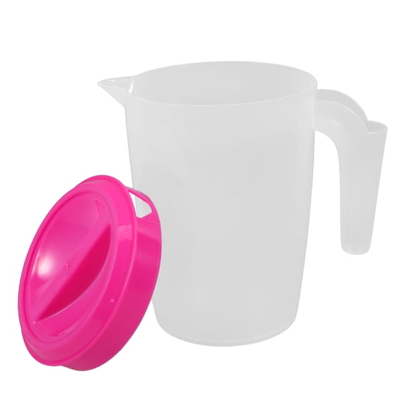 CTIRCHIU Red Plastic Water Pitcher 1 Liter with Handle and Lid for Cold Drinks