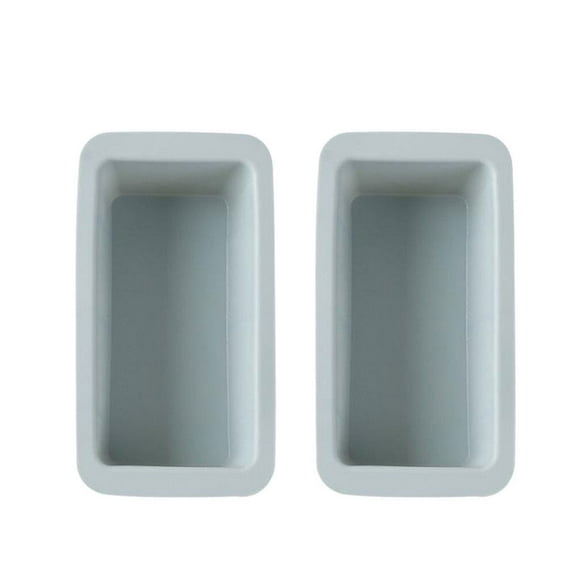 FRCOLOR  2 Pcs Rectangular Toast Mold Silicone Baking Bakeware Mini Loaf Pans for Bread Blue