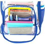 K-Cliffs Unisex Heavy Duty Clear Backpack See Through PVC Work Security Bag Transparent Workbag Royal Blue