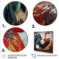 thumbnail image 3 of Designart "Collage of Modern Rooster III" Animals Framed Wall Art Decor - Modern Blue Chicken Living Room Framed Canvas Art, 3 of 6