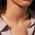 thumbnail image 6 of Bestyle 2PCS Layered Choker Necklaces Initial I Pendant Necklace 18K Gold Plated Hexagon Letter Paperclip Chain for Daughter Niece Sister, 6 of 9