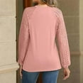 thumbnail image 3 of Hauaitttt Women Long Sleeve Shirt Cut Out Lace Top Business Casual Fall Fashion Clothing Knit Y 2k Shirt Casual Raglan Tee Phrasing Shirt Casual Women Summer Long Sleeve T Shirt Tee Ladies Tee Tops, 3 of 6