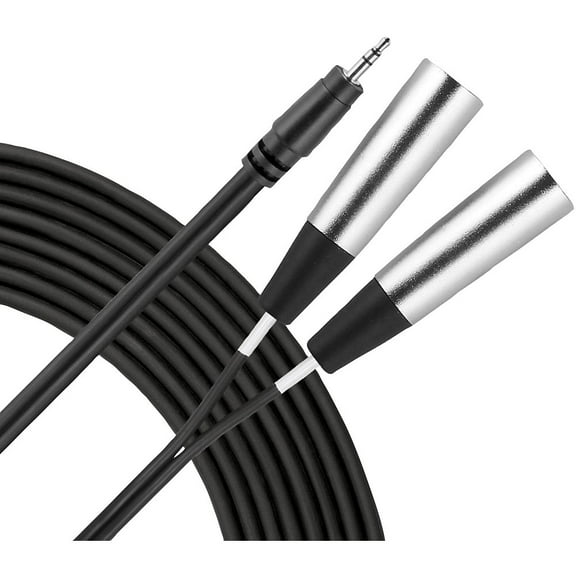 Livewire Essential Interconnect Y-Cable 3.5 mm TRS Male to XLR Male 6 ft. Black