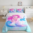 thumbnail image 2 of Erosebridal Ensemble de Literie Sirène Dessin Animé pour Filles, Couette Dauphin Marin, Réversible 2 Pcs, Ultra Douce, 2 of 7