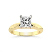 2 Carat IGI Certified Princess Shape Lab Grown Diamond Engagement Ring | 14K Yellow Gold |Eloise Solitaire Knife Edge Lab Diamond Ring | FG-VS1-VS2 Quality Friendly Diamonds