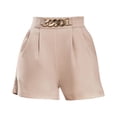 thumbnail image 5 of Casual Pants for Women Elegant High Waist Pleated Straight Leg Summer Shorts with Pockets, 5 of 5