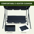 thumbnail image 6 of Outsunny 3-Seat Outdoor Patio Swing Chair with Removable Cushion, Steel Frame Stand and Adjustable Tilt Canopy for Patio, Garden, Poolside, Balcony, Backyard, Black, 6 of 10