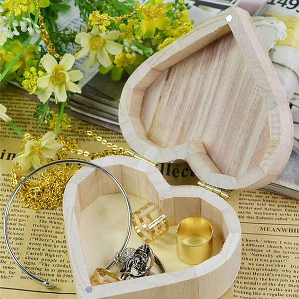 Yingyy petit coffre au trésor boîte en bois bijoux mallette de rangement  collier coffre boîte collier bijoux bonbons cadeau organisateur 