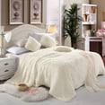 thumbnail image 4 of Lochas Soft Shaggy Blanket Plush Bed Cozy Sherpa Fluffy Blankets for Couch Chair Sofa,50"x60",Cream White, 4 of 8