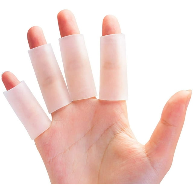 Manchons pour Doigts, 10 Pcs Tubes de Doigt en Gel pour l'Arthrite, Douleur au Doigt à Ressort, Protège-Doigts en Silicone pour Golf, Basketball, Golf, Rugby, Doigt Fissuré