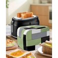 thumbnail image 5 of Sage Green Black Grey Toaster Cover 2 Slice, Modern Irregular Geometric Abstract Dustproof Bread Machine Oven Cover with Storage Pockets, Fits Most Kitchen Toasters Protector, 5 of 5
