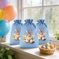 thumbnail image 4 of ddioayh Easter DRaw-Texture-Detailstring Gift Bag Linen Fabric Watercolor Rabbits Egg Print Reusable Storage Pouch for Party Favors Holiday Candy Toys and Decoration, 4 of 6
