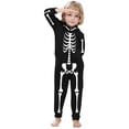 thumbnail image 5 of HJYCHN Suits Halloween Family Pajamas Family Pajamas Matching Sets Skeleton Print Hooded Zip Front Long Sleeve Full Length Homewear, 5 of 8