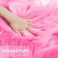 thumbnail image 4 of REGALWOVEN Faux Fur Area Rug Shaggy Floor Mat, Rose Red 2x5 Feet Rectangle, 4 of 8