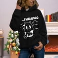 thumbnail image 2 of WEAIXIMIUNG Sweatshirts d'Automne pour Femmes Plus Décontracté Je Veux Dire Imprimé Vache Manches Longues Sweat à Capuche, 2 of 4