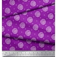 thumbnail image 2 of Soimoi Purple Cotton Voile Fabric Spiral & Geometric Printed Craft Fabric by the Yard 56 Inch Wide, 2 of 3