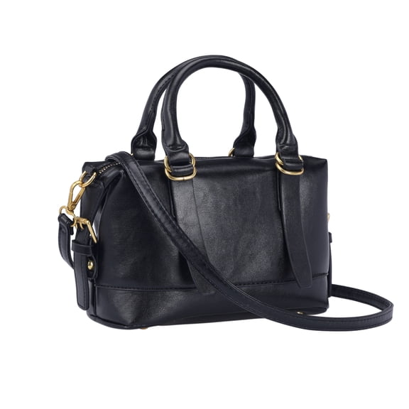 INSPIRE CHIC Satchel Handbags Leather Top Handle Crossbody Bags with Adjustable Strap for Women Black