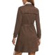 thumbnail image 3 of Abrigo de ante sintético INSPIRE CHIC para mujer, chaqueta larga con cinturón y cremallera, diseño a la moda, talla XS, color café, 3 of 6