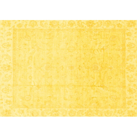 Ahgly Company Indoor Rectangle Abstract Yellow Modern Area Rugs, 2' x 4'