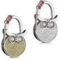 thumbnail image 1 of 2 Pcs Handbag Hook - Gold-Silver Owls - Foldable Metal Bag Hanger - Bag Holder for Table or Desk - Hanging Handbag and Small Objects, 1 of 5
