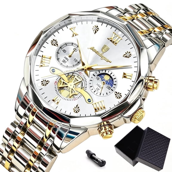 POEDAGAR Men Watch Waterproof Luminous Chronograph Man Wristwatch Stainless Steel Quartz Men's Watches