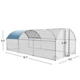 thumbnail image 3 of Large metal chicken coop upgrade three support steel wire impregnated plastic net cage, Oxford cloth silver plated waterproof UV protection, duck rabbit sheep bird outdoor house 9.2'W x 18.7'L x 6.5', 3 of 7