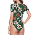 thumbnail image 4 of Naloa Lilies Flowers Women's Short-Sleeved Onesie, One-Piece Swimsuit for Parties, dates, clubs - XX-Large, 4 of 9