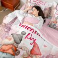 thumbnail image 4 of Feelyou Romantic Paris Gnome Comforter Set 7pcs, Valentine's Day Queen Bedding Sets, 4 of 8