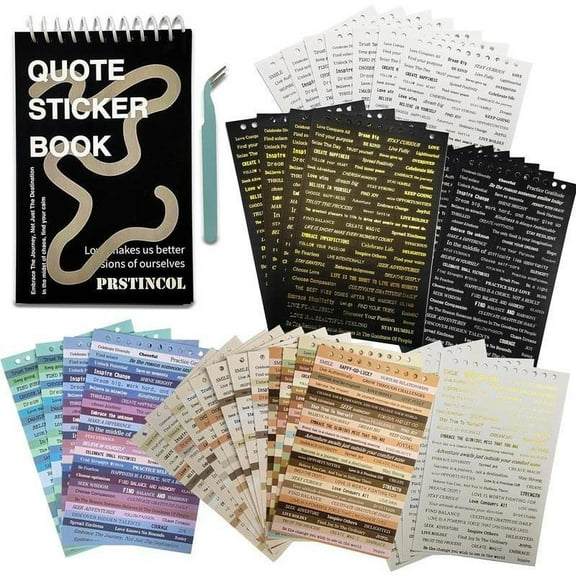 PRSTINCOL 2370 PCS Aesthetic Quote & Word Stickers for Journaling 40 Sheets of Inspirational Phrases for Scrapbooking Junk Journal Bullet Journal & DIY Crafts