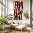 thumbnail image 6 of Canvas Wall Art, Red Stripe Framed Canvas Prints for Hallway Bedroom, Grey White Ombre Geometric Modern Abstract Oversized Gallery Wrapped Wall Decor for Home Office, Gifts, 24"x48" Ship Next Day, 6 of 9