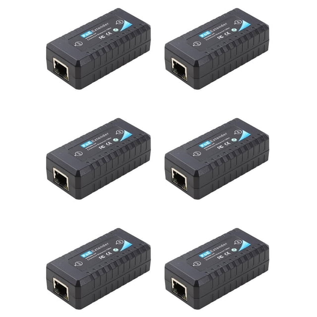 6X 1Port POE Extender 10/100Mbps with IEEE 802.3Af Standard Input / Output for IP Camera Transmission Distance 120Meters