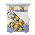 thumbnail image 7 of Lemon Twin XL Size Down Alternative Comforter,Lightweight Comforter Quilt Bedding Set with Pillow Shams Summer Vintage Yellow Fruits Italy Blue Textured All Seasons Bed Comforter Duvet Insert 68"x98", 7 of 7