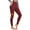 Wine Red, variant on Women's Fleece Lined Leggings with Pockets 25" Petite Thermal Winter Warm High Waisted Thick 7/8 Yoga Pants Wine Red XS