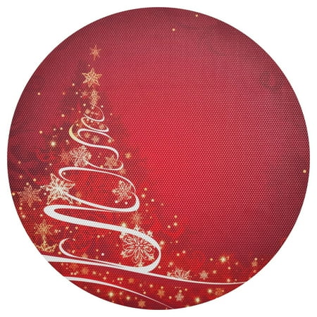 

Ryvnso Trees on Christmas Round Plate Mats Dining Table Placemat 1 Piece for Holiday Decoration