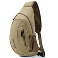 thumbnail image 1 of Men Sling Bag Canvas Casual Multipurpose Chest Bag Sling Backpack for Cycling, 1 of 5