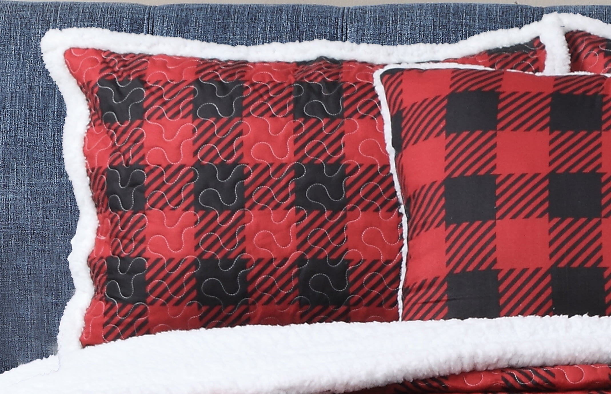 Canyon Plaid 3-Piece Sherpa Quilt Set Twin