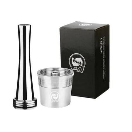 

ICafillas For Illy - Coffee Machine Refillable Filter Stainless Steel Reusable Metal Capsule and Tamper Spoon