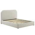 thumbnail image 3 of Keynote Upholstered Fabric Curved Queen Platform Bed in Heathered Weave Ivory, 3 of 9