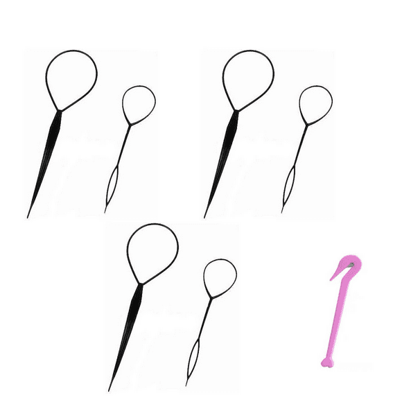 Jinsinto Set of 6 accessories, hairdressing tools, headband, black, for bun, crease, crease, epilator