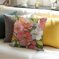 thumbnail image 3 of BANET Throw Pillow Covers, Peach Blossom Spring Pink Flower Floral Print Square Short Plush Pillowcase Soft Decorative Cushion Case for Sofa Bedroom Car 22x22in, 3 of 5