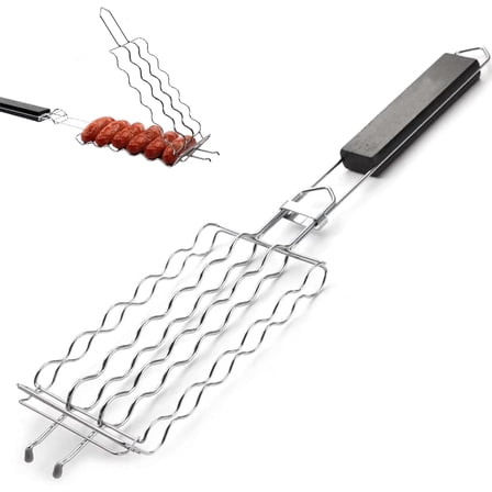 ABCISI Removable Handle Stainless Steel Grill Baskets