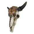 thumbnail image 4 of Western Bull Cow Skull With Floral Lilies & Golden Nailheads Wall Decor Plaque, 4 of 5