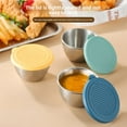 thumbnail image 4 of Safeglitz 2.7oz Reusable Stainless Steel Condiment Cups with Leak-Proof Silicone Lids - 6-Pack Small Portion Cups for Salad Dressing, Snacks, Travel, 4 of 4