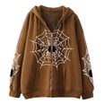 thumbnail image 3 of Women's Printed Sweatshirt Cardigan High Street Casual Hop Metal Zipper Jacket, 3 of 5