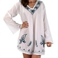 thumbnail image 3 of Peach Couture Summer Women Oversized Cotton Embroidered Cover-up Beachwear Tunic, 3 of 10