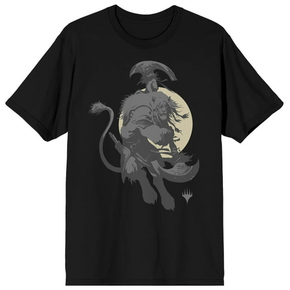 Lion MTG Men's Black Graphic T-Shirt-XL