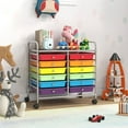 thumbnail image 2 of Costway 12 Drawers Rolling Cart Storage Scrapbook Paper Studio Organizer Bins Multicolor, 2 of 10