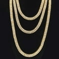 thumbnail image 4 of HH Bling Empire Iced Out Chains for Men,Gold or Silver Diamond Tennis Necklaces,Mens Hip Hop Baguette Tennis Chains 16-30 Inches (2 Row-Gold-24"), 4 of 14